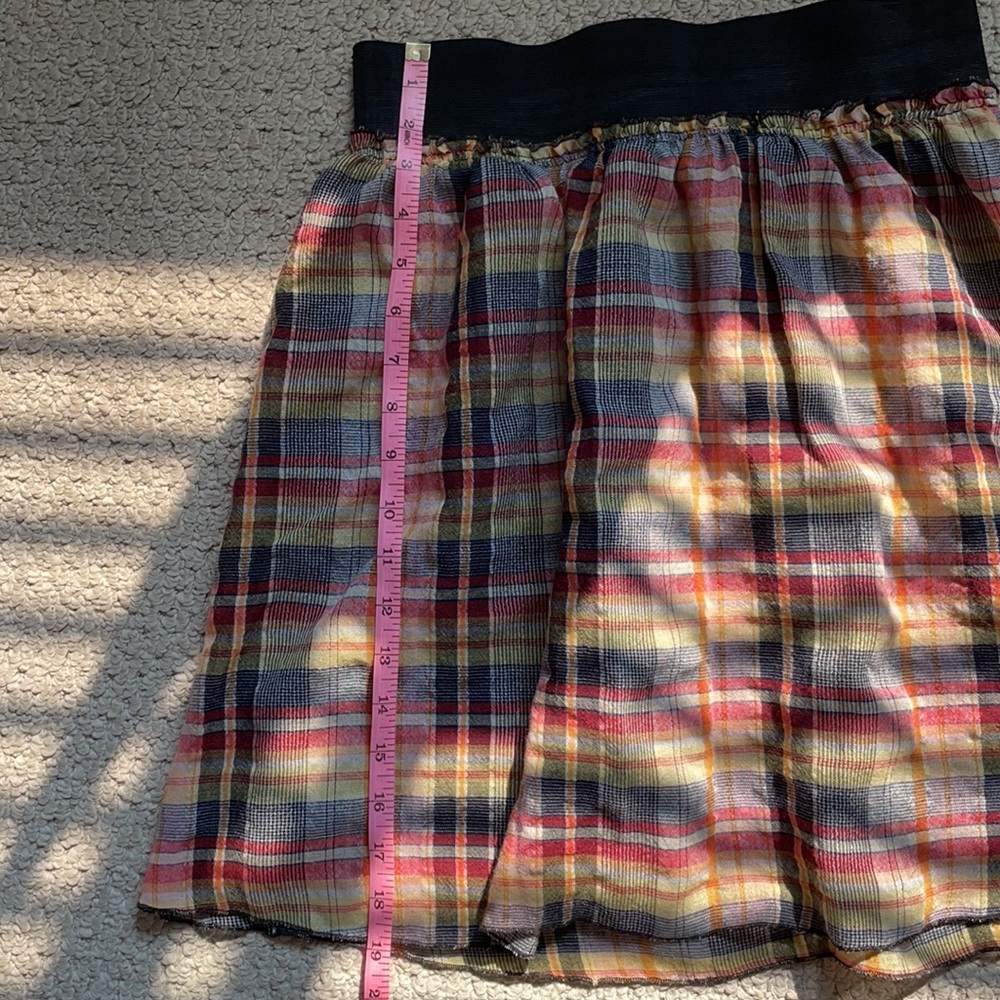 Vintage 90s elastic waist plaid skirt - Picture 9 of 9